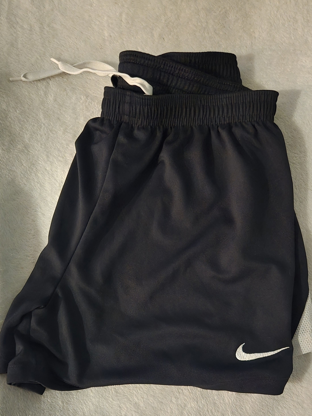 Nike Black Athletic Shorts with White Swoosh